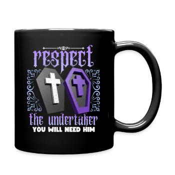 Lustiger Bestatter Spruch, Undertaker Spruch - Tasse einfarbig - Schwarz - Rechts