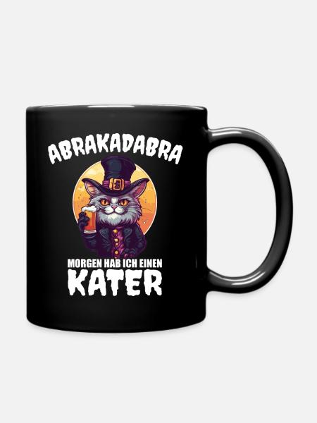 Abrakadabra Morgen Hab Ich Einen Kater Mallorca - Tasse einfarbig - Schwarz