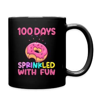 100 Days Sprinkled With Fun, 100 Days Of School - Full Colour Mug - black - Right