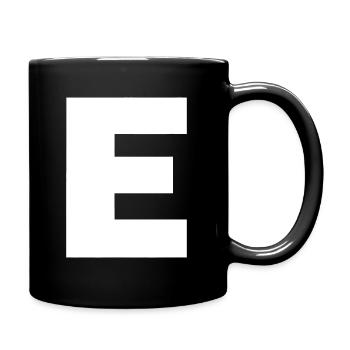 Letter E Capital Alphabet Monogram Initial - Full Colour Mug - black - Right