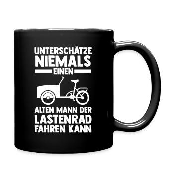 Fahrrad Lastenfahrrad Lastenrad - Tasse einfarbig - Schwarz - Rechts