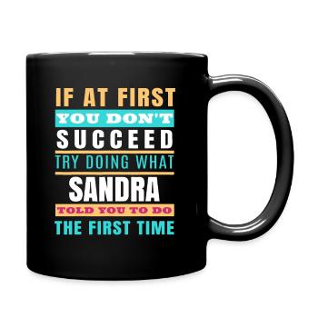 SANDRA Nom personnalisé - SANDRA Prénom - Mug uni - noir - Droite