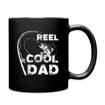 Herrenrolle Cool Papa Angeln Papa Vatertag Lustig - Tasse einfarbig - Schwarz - Rechts