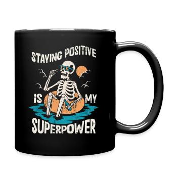 Rester positif est mon superpouvoir - Mug uni - noir - Droite