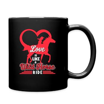 Saint-Valentin Equitation Love Horse Silhouette - Mug uni - noir - Droite