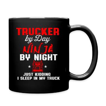 Truck Driver Trucker Driving - Full Colour Mug - black - Right