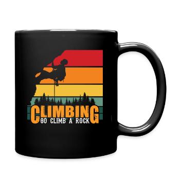 Climbing, mountains, via ferrata, rocks, climbers - Full Colour Mug - black - Right