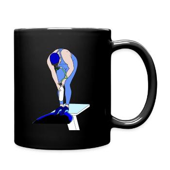 Nage avec palmes - Mug uni - noir - Droite