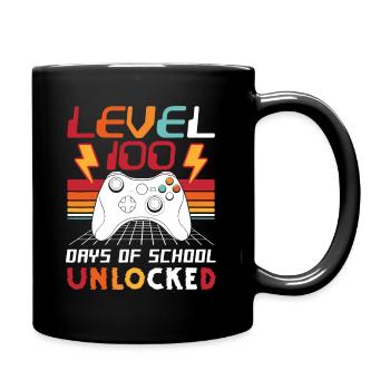 100th Day Video Gamer 100 Days of School Unlocked - Full Colour Mug - black - Right