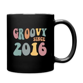 mb Groovy seit 2016 Retro Hippie Blume 6. - Tasse einfarbig - Schwarz - Rechts