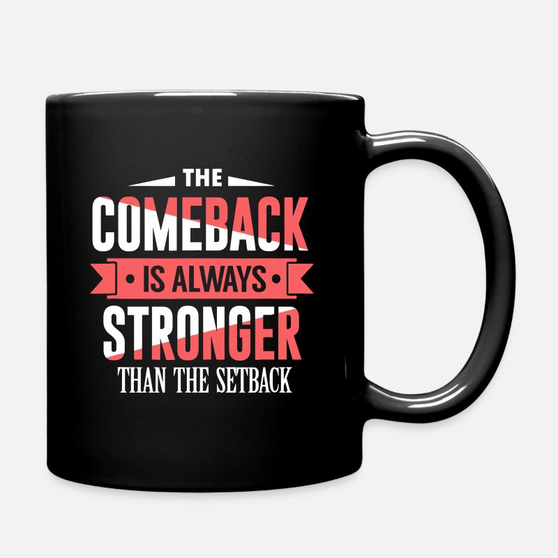 The Comeback Is Motivational Quote, Inspirational - Full Colour Mug - black