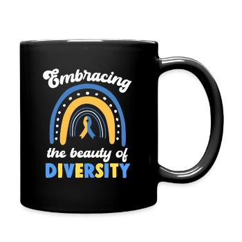Welt-Down-Syndrom-Tag Bewusstsein für Vielfalt - Tasse einfarbig - Schwarz - Rechts
