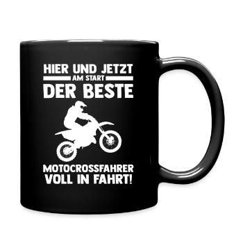 Motorrad Motocross - Tasse einfarbig - Schwarz - Rechts