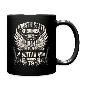guitarists rocker birthday band vintage 1944 - Full Colour Mug - black - Right