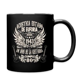 guitarra fan músico guitarristas cumpleaños 1943 - Tasse einfarbig - Schwarz - Rechts