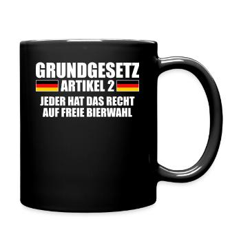 Grundgesetz Artikel 2 Mallorcaurlaub Unantastbar - Tasse einfarbig - Schwarz - Rechts
