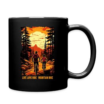 Father and son mountain bike mountain biker gift - Full Colour Mug - black - Right