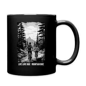 Father and son mountain bike mountain biker gift - Full Colour Mug - black - Right
