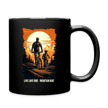 Father and son mountain bike mountain biker gift - Full Colour Mug - black - Right