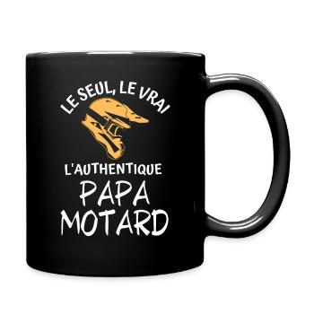 Drôle papa motard 1 - Mug uni - noir - Droite