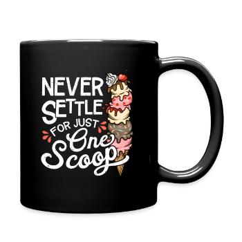 Lustiges Eis, Eiscreme-Liebhaber - Tasse einfarbig - Schwarz - Rechts