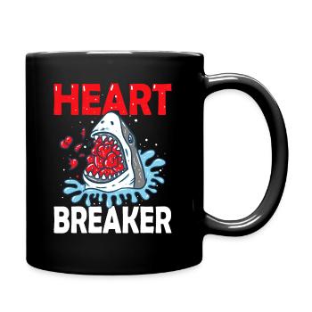 Saint-Valentin Shark Heart Breaker Drôle de garçons Enfants - Mug uni - noir - Droite
