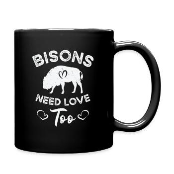 World Wildlife Day Retro Bison Wildlife Animal - Full Colour Mug - black - Right