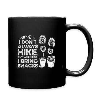 Wandern Camping Bergwanderer - Tasse einfarbig - Schwarz - Rechts