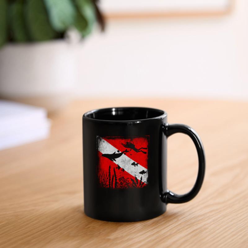 Scuba Dive Flag Deep Diving Divemaster Instructor Full Colour Mug