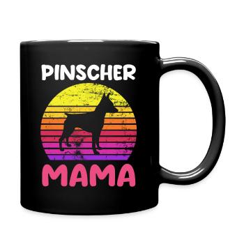 Hund Pinscher Mama - Tasse einfarbig - Schwarz - Rechts