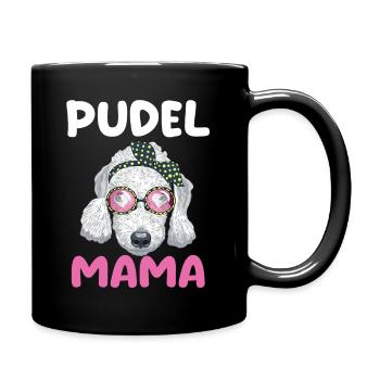 Hund Pudel Mama - Tasse einfarbig - Schwarz - Rechts