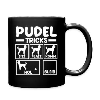 Hund Pudel - Tasse einfarbig - Schwarz - Rechts