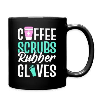 Lustige Krankenschwester - Tasse einfarbig - Schwarz - Rechts