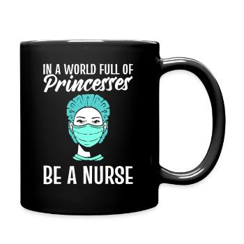 Lustige Krankenschwester - Tasse einfarbig - Schwarz - Rechts