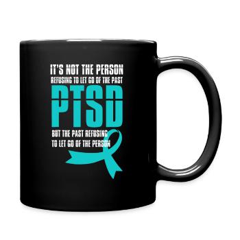 PTSD Awareness Month Let Go Support Veterans - Full Colour Mug - black - Right