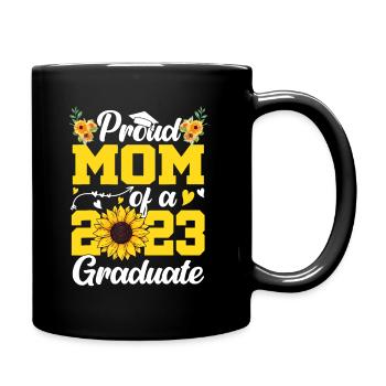 Stolze Mutter eines Jahrgangsabschlusses 2023 - Tasse einfarbig - Schwarz - Rechts