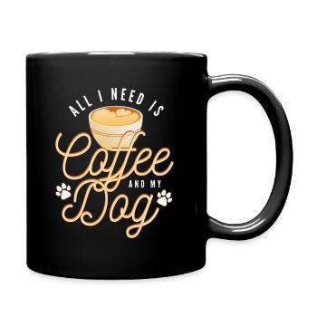 Funny Dog Lover Coffee & Dogs - Full Colour Mug - black - Right