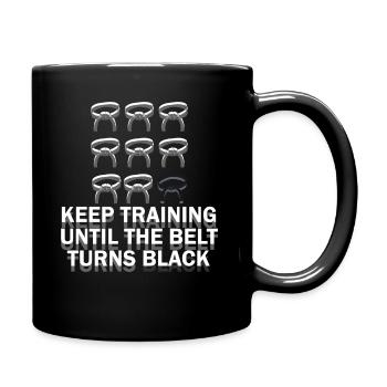 Keep Training Until Belt Turns Black Martial Arts - Full Colour Mug - black - Right