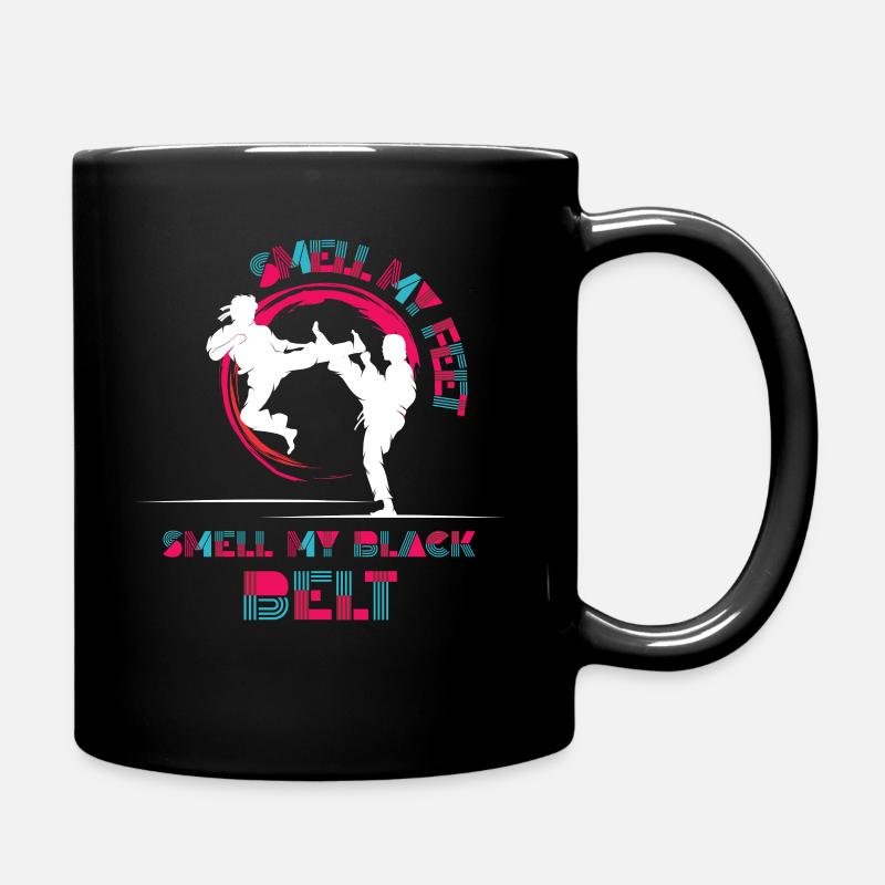 Sentir mes pieds Sentir mon karaté ceinture noire - Mug uni - noir