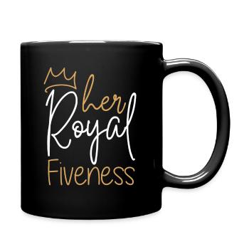 Her Royal Fiveness Funny 5th Birthday - Full Colour Mug - black - Right