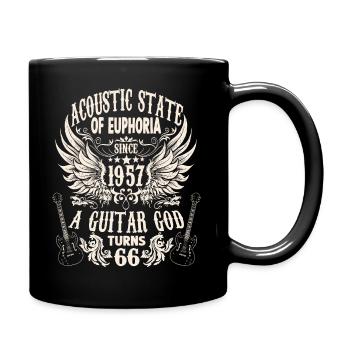 guitar fan musician guitarists birthday 1957 - Tasse einfarbig - Schwarz - Rechts
