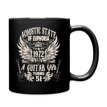 guitarists rocker birthday band vintage 1972 - Full Colour Mug - black - Right