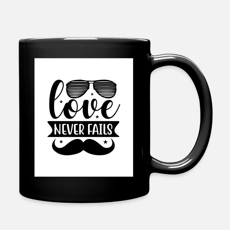 Love never fails - Full Colour Mug - black