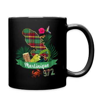 Martinique madras hibiscus 972 - Mug uni - noir - Droite