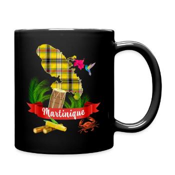 Martinique Madras hibiscus colibri cadeau voyage - Mug uni - noir - Droite