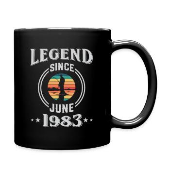 Légende depuis juin 1983 Anniversaire de pêche - Mug uni - noir - Droite