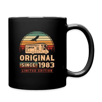 1983 Jahrgang Camping 40. Geburtstag Geschenk - Tasse einfarbig - Schwarz - Rechts