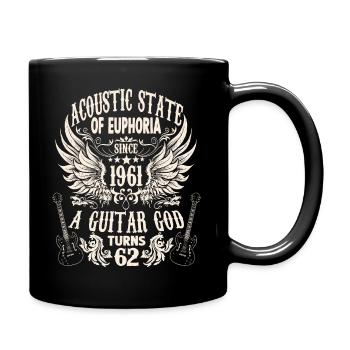 guitarists birthday saying vintage 1961 62 - Full Colour Mug - black - Right