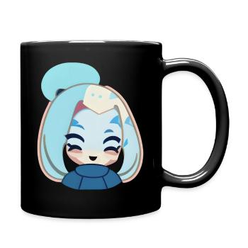 Blue Aqua Alien: Anime Chibi - Full Colour Mug - black - Right