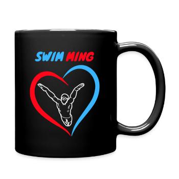 Schwimmen Sie einfach weiter - Tasse einfarbig - Schwarz - Rechts